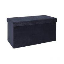 Banc Coffre Pliable Retro Bleu Home Deco Factory