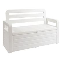 Toolmax - Coffre De Jardin En Résine 270 Litres Blanc Effet Bois 132 X 58 X H89 Cm Protection Anti Uv Toomax