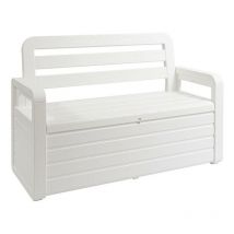 Toolmax - Coffre de Jardin en résine 270 Litres blanc Effet bois 132 x 58 x H89 cm Protection Anti uv toomax