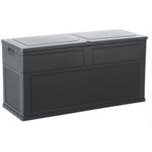 Coffre De Jardin En Résine 320 Litres Noir Anthracite 119 X 46 X 60 Cm Protection Anti Uv Toscane Toomax