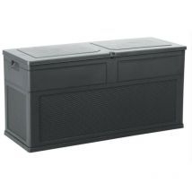 Toolmax - Coffre de Jardin en résine 320 Litres noir anthracite 119 x 46 x 60 cm Protection Anti uv toscane toomax