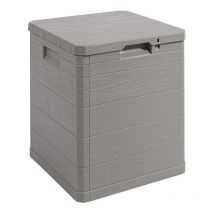 Toomax - Coffre de jardin 90L Dim 42xP44xH50 cm Aspect bois désign Résiste au gel intempéries et uv Poignées de transport. Cadenassable