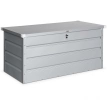 Coffre de jardin en métal - DETROIT- 385L gris aluminium