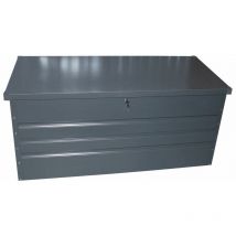 Coffre de jardin en métal 400l - Verrouillable à clé - Gris anthracite - Chalet&jardin