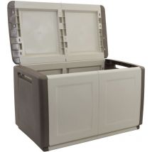 Maiol - Baúl en polypropylène, couleur ivoire et compartiment brun double - Blanc et brun