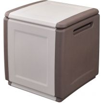 Coffre de rangement 130L Beige/Taupe 54 x 53 x H57cm Poignées de transport polypropylène Intec