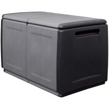 Coffre de rangement 230L Coffre de Jardin Gris/Noir 96 x 53 x H57cm Poignées de transport polypropylène Intec