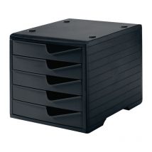 Styro - Coffre de rangement 5 tiroirs noir/polystyrène noir H255xL270xP340mm