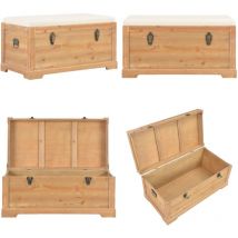 Coffre de rangement avec coussin 80x40x40 cm mdf - coffre de rangement - coffres de rangement - Home & Living - Brun