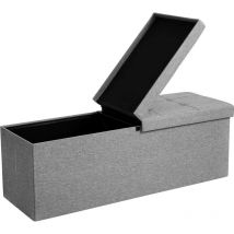 Songmics - Coffrede Rangement, Banc de Rangement avec Couvercle Pliant, Pouf Pliable, pour Lit,Chambre, Couloir, Gain d'Espace, 120L, 300 kg de