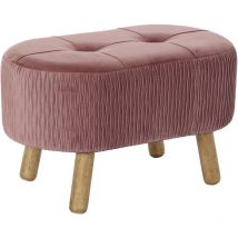 Dkd Home Decor - Banquette Velours Bois 60X35X36 Velours Rose Pâle