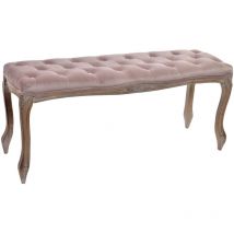 Dkd Home Decor - Banquette Polyester Rubberwood 112X38X48 Rose Pâle