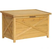 Sweeek - Coffre de rangement en bois 80 cm. naturel. L80 x P48 x H50cm. capacité 100L