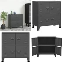 Coffre de rangement industriel Anthracite 75x40x80 cm Acier - coffre de rangement - coffres de rangement - Home & Living - Anthracite