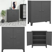 Coffre de rangement industriel Anthracite 90x40x100 cm Acier - coffre de rangement - coffres de rangement - Home & Living - Anthracite
