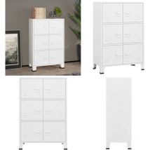 Coffre de rangement industriel Blanc 75x40x115 cm Métal - coffre de rangement - coffres de rangement - Home & Living