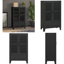 Vidaxl - Coffre de rangement industriel Noir 70x40x115 cm Métal - coffre de rangement - coffres de rangement - Home & Living - Noir