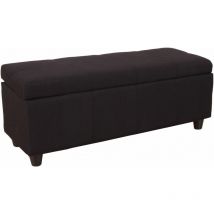 HHG - jamais utilisé] Banc/banquette/coffre de rangement Kriens, 112x45x45cm, tissu, noir