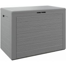 Casaria - Coffre de rangement 190 l Poignées latérales Malle de rangement Intérieur Extérieur Jardin Terrasse Balcon-Gris