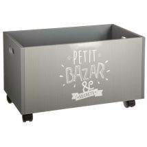 Coffre de rangement à roulettes gris
