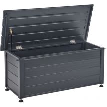 Beliani - Coffre d'Extérieur de Rangement en Aluminium 113 x 50 cm Meuble de Jardin Gris Foncé Campalto