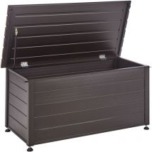 Beliani - Coffre d'Extérieur de Rangement en Aluminium 123 x 60 cm Meuble de Jardin Brun Foncé Campalto