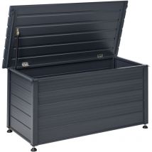 Beliani - Coffre d'Extérieur de Rangement en Aluminium 123 x 60 cm Meuble de Jardin Gris Foncé Campalto