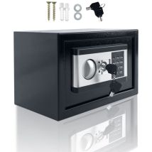 Coffre Fort À Combinaison En Acier 12l Coffre Fort Code Digital Avec Clé De Sécurité & Fonctions D'Alarme - Noir+argent Naizy