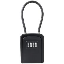 Gotrays - Coffre-fort à combinaison suspendu, boîte de verrouillage portable pour clés d'extérieur, boîte à clés avec anse en câble métallique