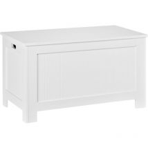 Coffre malle de rangement 81L x 40l x 46H cm mdf blanc