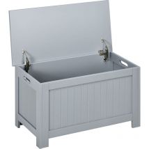 Coffre malle de rangement 81L x 40l x 46H cm mdf gris
