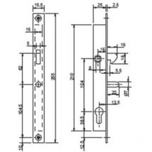 Metalux - Serrure à encastrer 1 point série 28 - 29 Argent 25 13,5 104 Sans 210 mm 25 a crochet