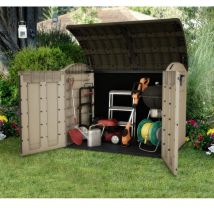 Coffre de rangement extérieur en résine 2000 litres Beige et Marron - Abri de stockage de jardin - Keter