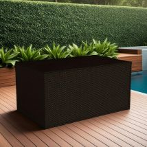 Pier Import - Coffre rangement jardin chocolat en résine tressée
