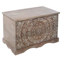 Atmosphera Créateur D'intérieur - Coffre chambre Shirel en bois blanchi Atmosphera