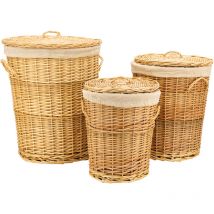 Aubry Gaspard - Coffres à linge en osier blanc (Lot de 3)