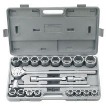 Fervi - coffret 20 pcs clé à cliquet douille métrique 3/4' 0181