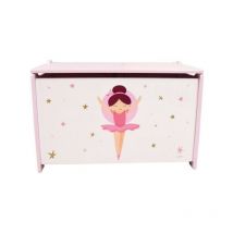 Fun House - Coffret a jouets en bois - Danseuse Ballerine H.40 x L.58 x P.36 cm