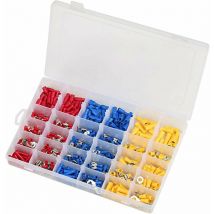Tonchean Cosse électrique,Coffret Assortiment 480 Cosses Electriques Connecteurs Simple Sertissage avec Boîte de Rangement