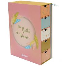 Coffret boîte à trésors et journal de naissance Multicolore 22.5x31 cm