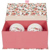 Coffret cadeau 2 bougies parfumées senteur rose maman cherie rose