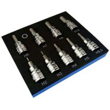 Coffret cliquet et douilles Jeu de 9 douilles hexagonales pour clé Allen métrique 3/8' Dr Drive 2-10mm