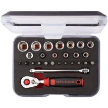 Cetaform - Coffret compact douilles à 6 pans et accessoires 1/4 27 pièces