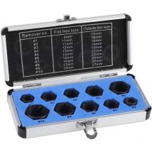 Coffret de 10 Extracteur de Boulon Verrouillage Douille Dégraissant outil de Filetage (Court)