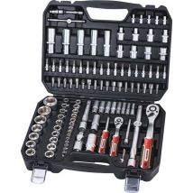 COFFRET D'OUTILS 110 PCS AVEC DOUILLES 1/4" et 1/2" DRAKKAR TOOLS 67685