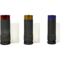 Coffret de 3 douilles pour jante alu - Avec protection