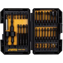 Coffret de 38 Embouts pour Visseuse à choc Acier jr Chrome vanadium Vito