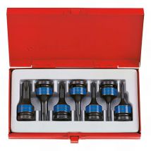 King Tony - Coffret de 7 douilles tournevis à chocs 1/2' Torx - T25 à T60