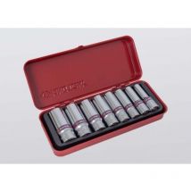 Coffret de 8 douilles longues en pouces 3/8' l. 63 mm