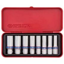 Coffret de 8 douilles longues métriques 3/8' l. 63 mm